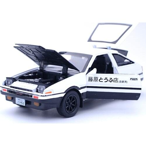 Hot Alloy Diecast Model Car 1:28 Toyota AE86 Initial D Children Metal Car Toys Pull Back Wheels Kids Birthday Christmas Gifts