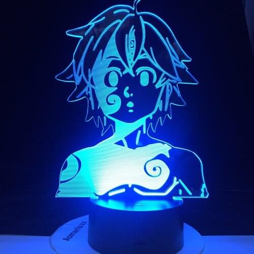 MELIODAS DRAGON WRAITH BAN FOX GREED GRIZZLY BEAR The Seven Deadly Sins Meliodas Anime Night Light for Children Suprise Gifts