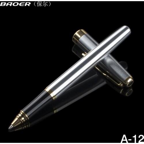 Baoer Metal Ballpoint Pen 0.5mm gel Pen refill School Office Supplies for Student Writing Gift Roller Ball Pens Gift box