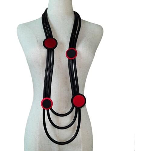 YD&YDBZ Multilayer Rubber Long Jewelry Necklaces For Women Hyperbole Exquisite Metal Pendant Necklace Punk Clothes Accessories