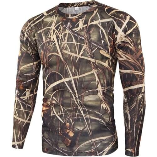 Men Camouflage T-shirt Summer Outdoor Quick Drying Breathable Hiking Fishing Camping T-Shirts Military Tactical Long Sleeve Tops