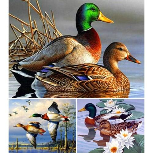 5D DIY Diamond Painting Duck Animal Cross Stitch Kit Full Drill Embroidery Mosaic Art Picture of Rhinestones Home Decor Gift
