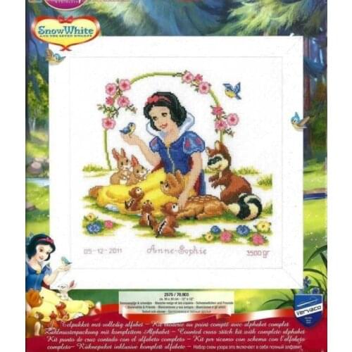 Higher Cotton Counted Cross Stitch Kit Snow White and Squirrel Deer Bird Animals