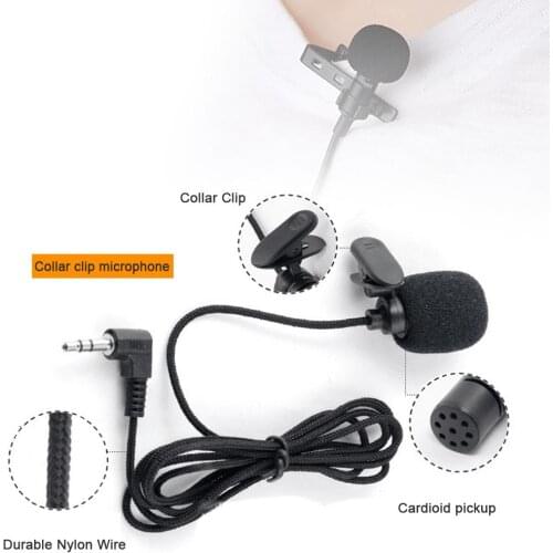 New 3.5 Mm Microphone Clip Tie Collar For Mobile Phone Speaking In Lecture 1.2m Bracket Clip Vocal Audio Lapel Microphones