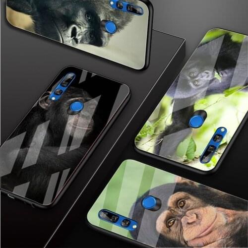 Monkey Gorilla Ape Baby Tempered Glass Phone Case For Huawei honor 8X 9 10i 20i 20Lite 20Pro 30 Pro Cover Shell
