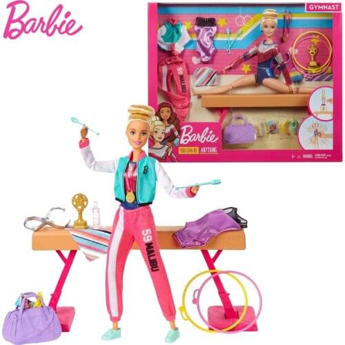 Original Barbie Gymnast Doll Outfit Accessories Set Girl Sport Play House Toy Girls for Birthday Christmas Gift GJM72
