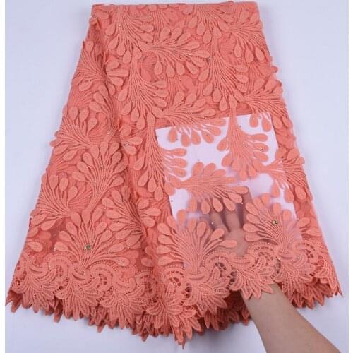 Peach Milk Silk Nigerian Lace Applique Lace Fabric High Quality 3d French Lace Fabric African Dry Lace Fabric For Wedding 1704