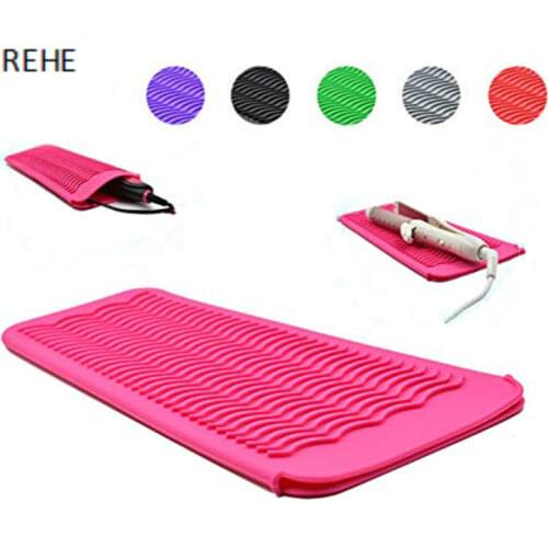 Anti-slip heat-resistant silicone hair iron insulation pad curling tool silicone heat-resistant pad bag straight hair iron