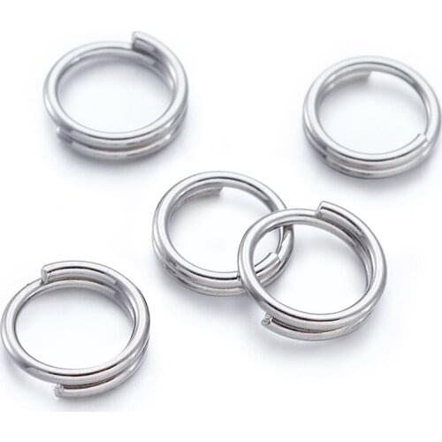 5mm 6mm Stainless Steel Split Rings Double Loops Open Jump Rings Connectors For keychains Jewellery Making Findings Supplies