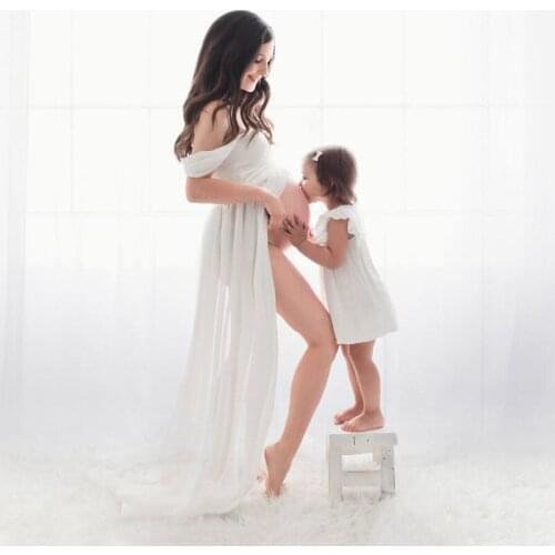 Maternity Photography Props Chiffon Lace Dresses Pregnant Clothes Maternity Dresses For Photo Shoot Pregnancy Dress Photography