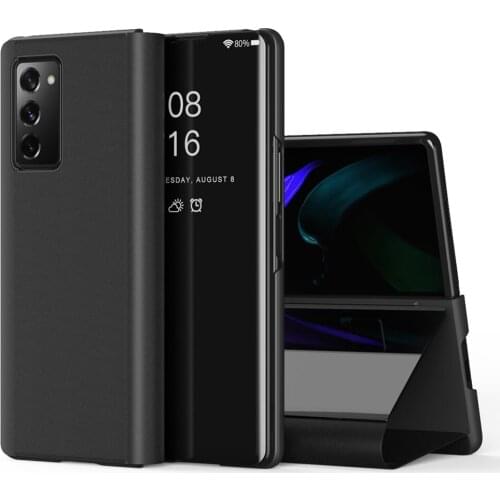 Luxury Mirror PU Leather Folding Flip Fundas PC Cover For Samsung Galaxy Z Fold 2 Fold2 Zfold2 5G Case Stand Shell Coque Housing
