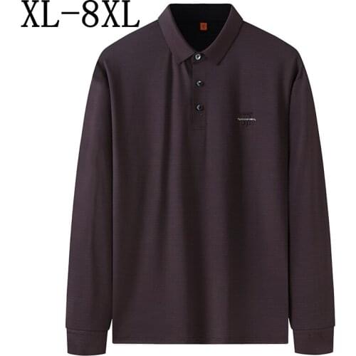8XL 7XL 6XL New Autumn Loose Comfortable Polo Shirt Men Clothing Long Sleeve Top Quality Mens Polos Shirts Business polo homme
