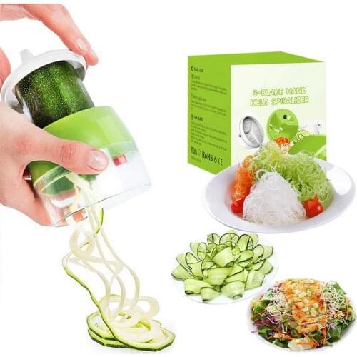 Handheld Vegetable Cutter Spiralizer Vegetable Fruit Slicer Spiral Grater Cutter Salad Tools Zucchini Noodle Spaghetti Maker