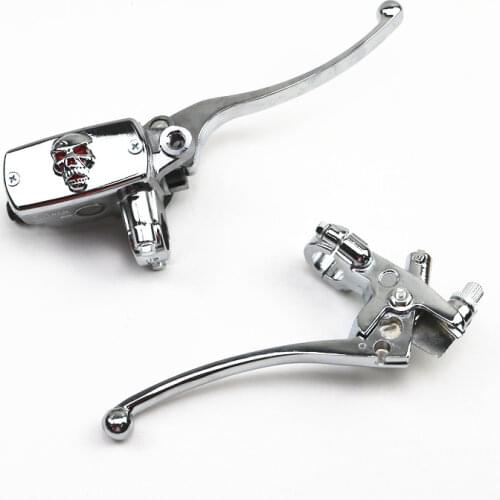 Red Skull 7/8" Handlebar Brake Clutch Lever For Honda Kawasaki Suzuki Yamaha Motorcycle Custom