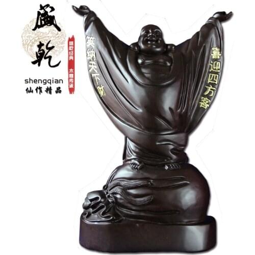 Sheng dry African ebony wood carving kindly opened the world to celebrate the gift of choice Quartet Maitreya crafts