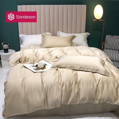 Sondeson Women Luxury 100% Silk Bedding Set Silky Healthy Duvet Cover Flat Sheet Or Fitted Sheet Set Pillowcase For Beauty Sleep