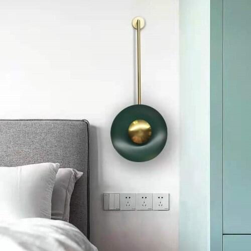 Modern simple fashion earring wall lamp green semicircle living room bedroom decorative wall lamp