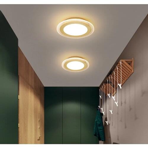Modern Led Ceiling Lamp For corridor living Room Bedroom Indoor Light Lighting Acrylic Lampshade Gold Painted Fixture Luminaria