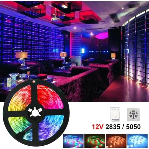 LED Strip Lights RGB 5050 Waterproof Flexible Ribbon DC 12V 2835SMD Tape Diode Bedroom Decoration luces Led Lights DIY IP65 IP20