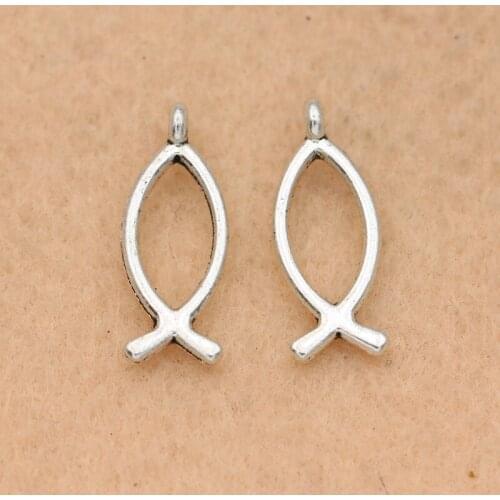 10pcs Tibetan Silver Plated Fish Charms Pendants Jewelry DIY Making Bracelet Craft Findings 10x7mm