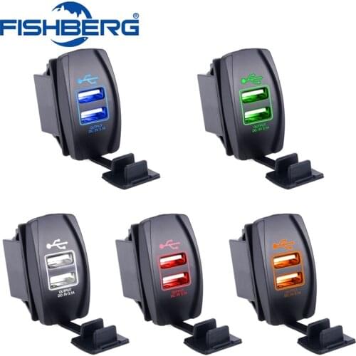 Universal Waterproof USB Dual Car Charger 2 Port Power Socket 3.1A 5V USB Socket Car Charger Power Adapter Car Styling FISHBERG