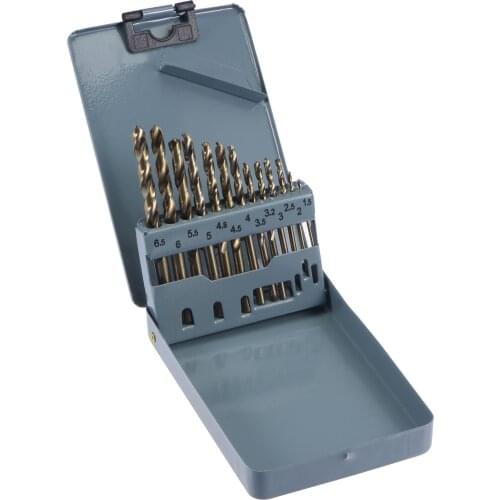 Uxcell 14 Pcs High-Speed Steel M35 Jobber Twist Drill Bit Set 1.5mm - 6.5mm