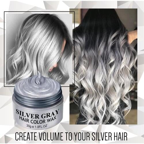 Temporary Silver Grey Hair Color Wax Diy Gel Mud One-time Hair Dye White Hair Cream Hair Coloring Styling