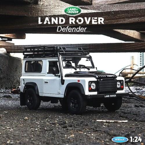 Welly 1:24 Land Rover Defender white car alloy car model simulation car decoration collection gift toy Die casting model boy toy