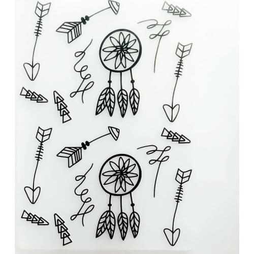 YINISE Plastic Embossing Folder For Scrapbook Stencils Feather Arrow DIY Photo Album Cards Making Decoration Scrapbooking Tools