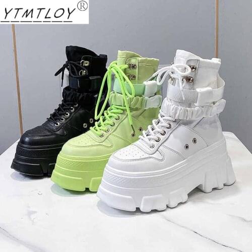 2022 Womens Height-increasing Thick-soled Boots Wedge Heel Lace-up Decorative Womens Shoes Fashion Winter Womens Boots
