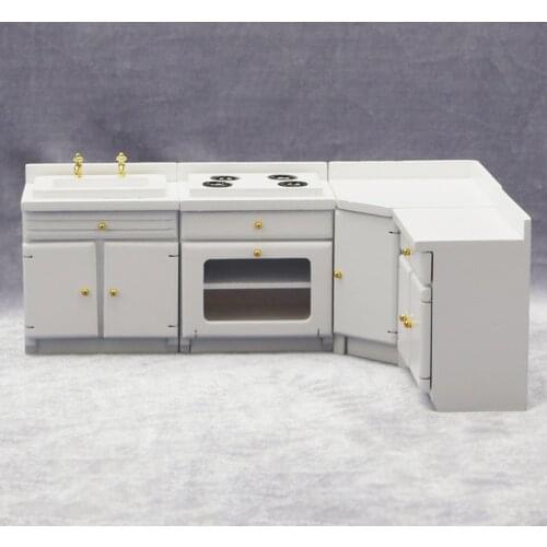 1/12 Wodden Dollhouse Cute Kitchen Cupboard Dining Room Ornament Parts Gifts