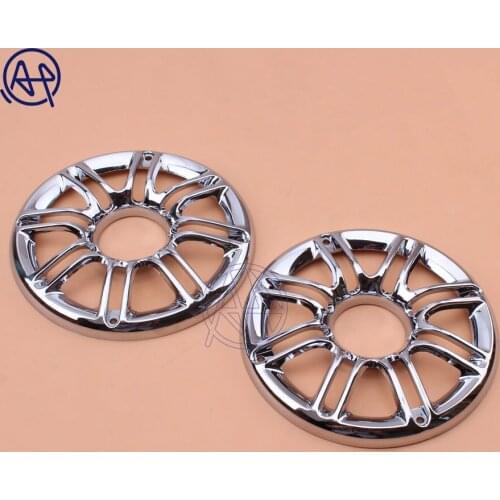 1pair 6" Chrome 3D Round Rear Front Speaker Grill Cover Fit For Harley Touring Electra Glide