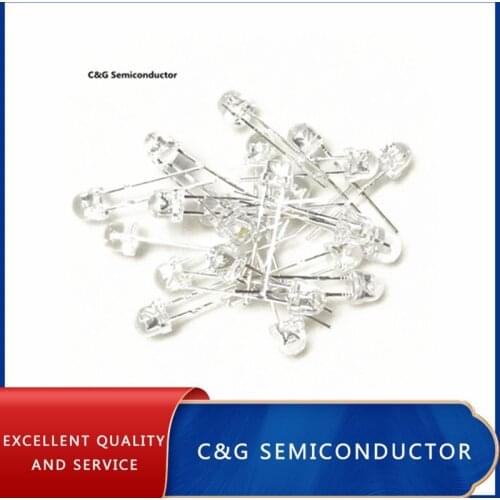 100pcs 5mm super bright white light-emitting diode DIP LED straw hat astigmia