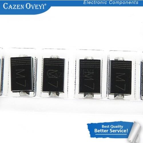 100pcs/lot DIODE M7 1N4007 SMD 1A 1000V IN4007 Rectifier Diode In Stock