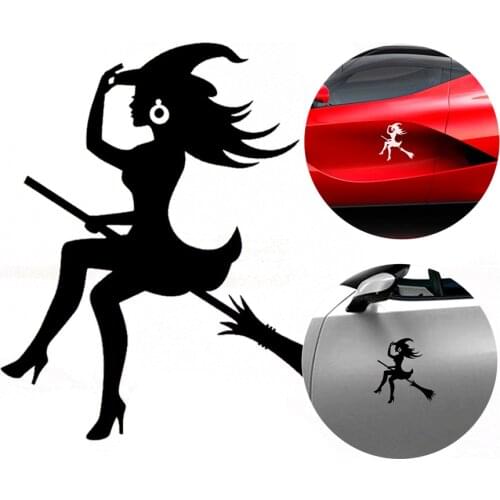 11.5*12cm Sexy Witch Shape Car Sticker Fashion Vinyl Decals Auto Styling Decoration Car Exterior Accessories