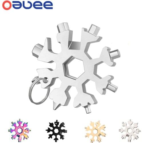 18 In 1 Snowflake Snow Wrench Tool Spanner Hex Wrench Multifunction Camping Outdoor Survive Tools Bottle Opener Screwdriver