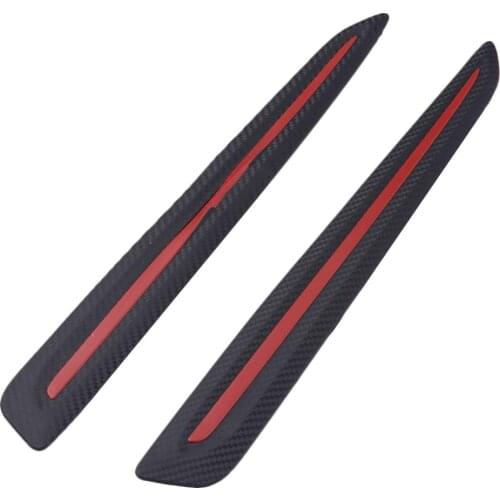 2pcs/set Universal Car Front Rear Corner Bumper Guard Protector Carbon Fiber Anti-collision Strip Sticker Anti-rub Edge Lip