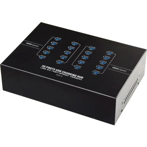 20 Port hub usb 3.0 law enforcement Charging Ports for iPhone/iPad/Cellphone/Tablet Desktop Charging Station with LED Lights
