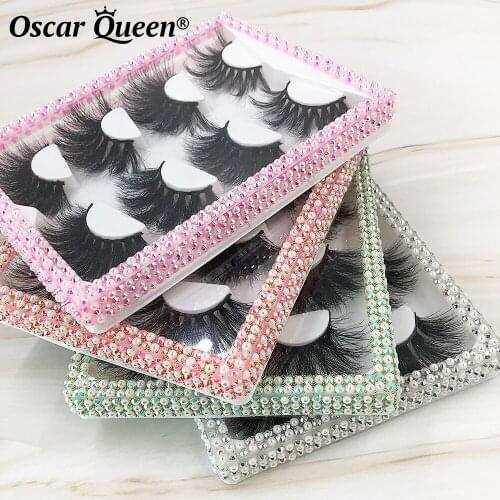25mm Lashes 4 Pairs 3D Mink Lashes Fluffy Soft Wispy Volume Dramatic Long False Eyelashes Wholesale Eyelash Extension Makeup