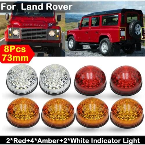 4*Yellow+2*Clear+2*Red LED Turn signal Lamp Stop lights Clearance Light For Land Rover Defender Complete Led Lamp Upgrade Kit