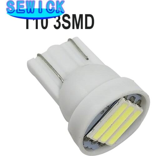 50Pcs T10 7014 LED 3SMD 7020 White Blue Red Green Yellow 1.5W W5W LED Wedge License Plate Light Car Light Source 12V