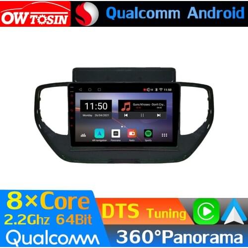 Qualcomm 8Core Android Car Media For Hyundai Accent Verna Solaris 2020-2021 GPS 360 Panoramic Radio CarPlay DTS HIFI DSP HDMI