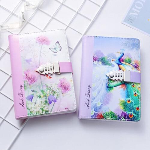 Password Lock Notebook Creative Diary Notepad Fashion Secret Codebook Planner Traveler Journal School Stationery Gift Nordic