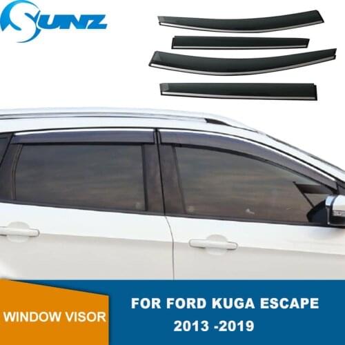 Side Window Deflectors For Ford Kuga / Escape 2013 2014 2015 2016 2017 2018 Smoke Car Wind Deflector Sun Rain Guards SUNZ