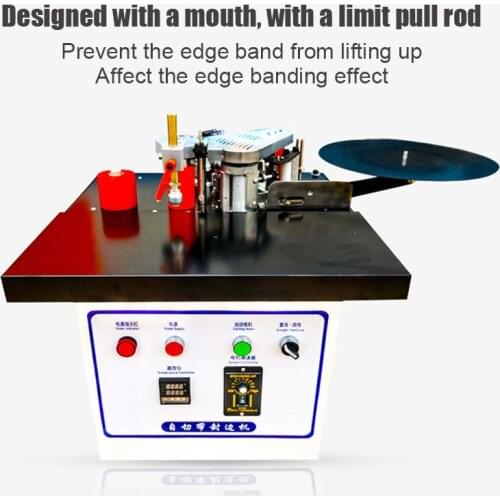Woodworking Edge Banding Machine Speed Control Mini Manual Wood Cutting Pvc Curved Straight Edge Machine Automatic Broken Belt