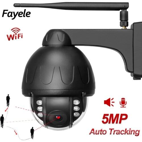 Home CCTV 5MP WIFI PTZ Camera Humanoid Auto Tracking Motion Detection Metal Dome IR 40m H.265 Wireless IP Camera 2 Way Audio P2P