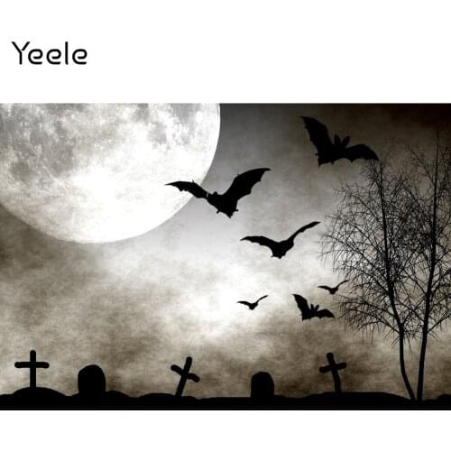 Yeele Happy Halloween Backdrop Moon Night Bets Grave Baby Portrait Photocall Background Photographic Photography Photo Studio