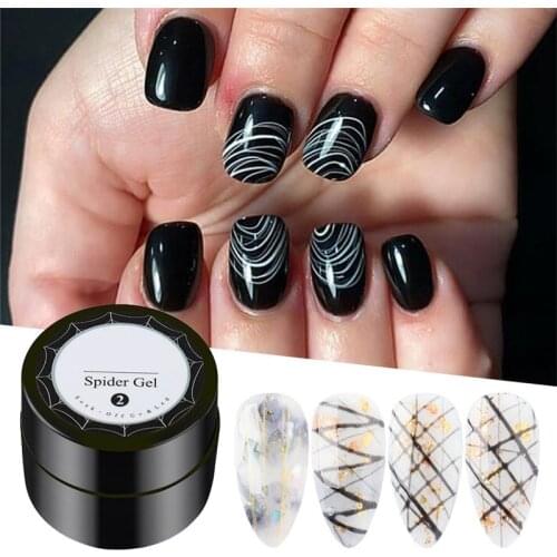 Spider Web Gel Polish Nail Art Design Black UV Painting Gel Silk Lines Varnishes For Manicure DIY Drawing Decoration