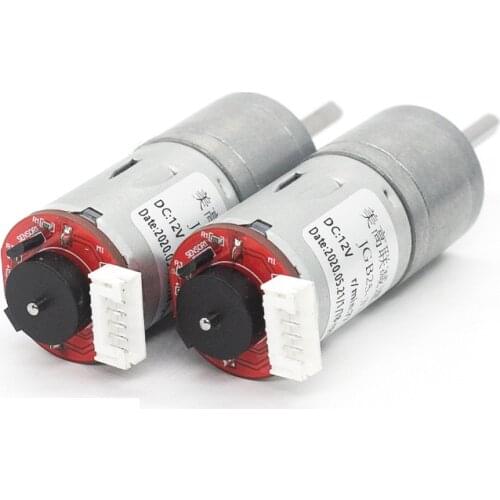 Hall Belt Encoder 370 DC Deceleration Motor Synchronous Speed Metal Gearbox Deceleration Motor 6v12v24