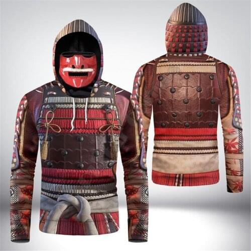 Samurai Armor 3D Printed Hoodies Harajuku Fashion Sweatshirt Women Men Casual Pullover Hoodie Mask Warm Drop Shipping 01